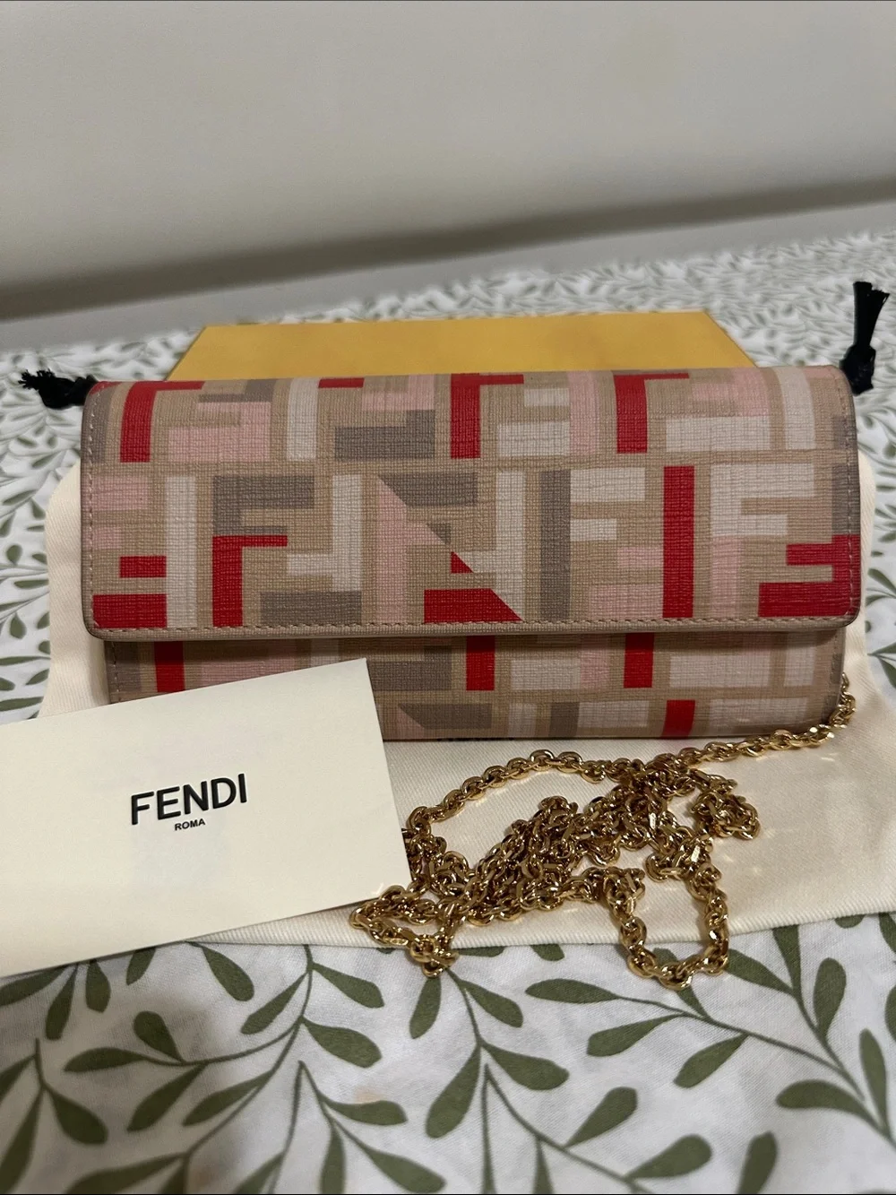 Fendi Coated Canvas/PVC Wallet on Chain - Picture 1 of 15